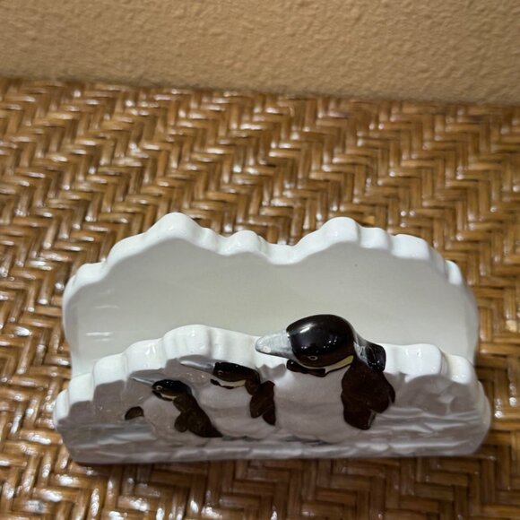 Vintage Otagiri Penguin Themed Ceramic Napkin Holder - Picture 5 of 8